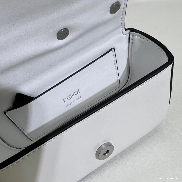 Affordable Bag In Calf F Leather Nano White Fendi 0710